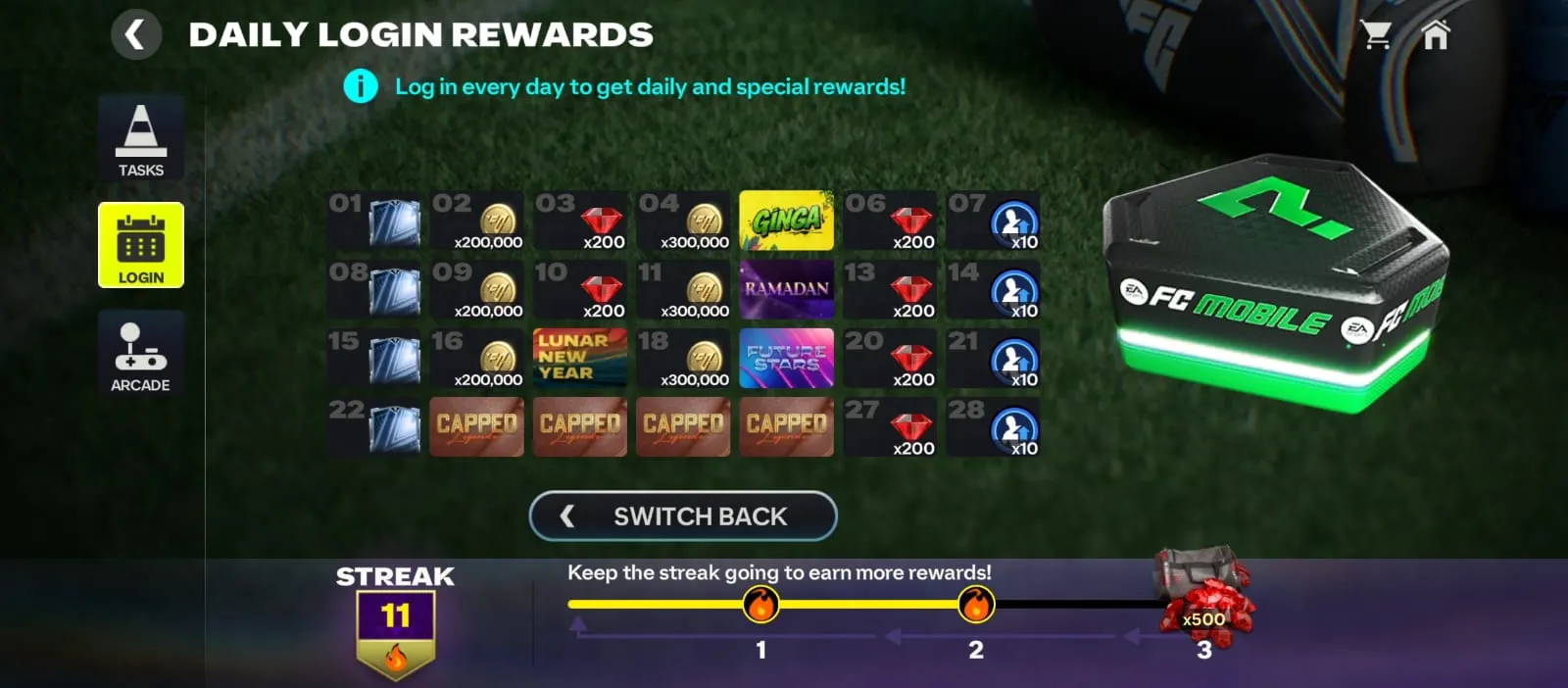 FC Mobile February 2026 Daily Login Rewards