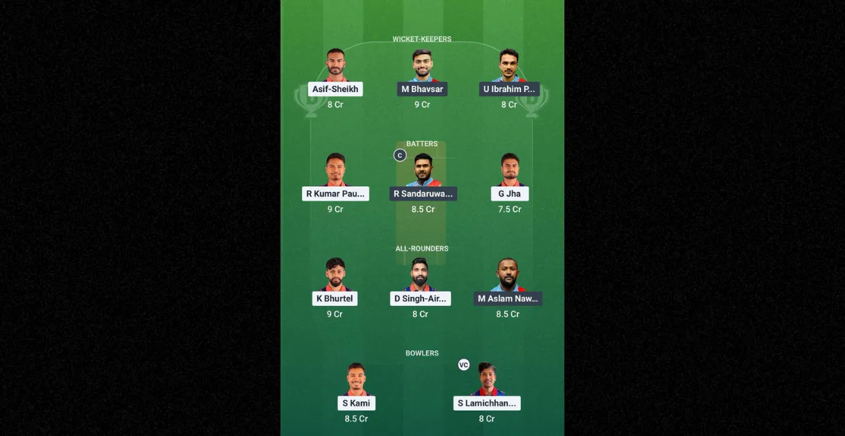 NEP vs KUW Dream11 Prediction Team 1 (Image Credit: Dream11 app)