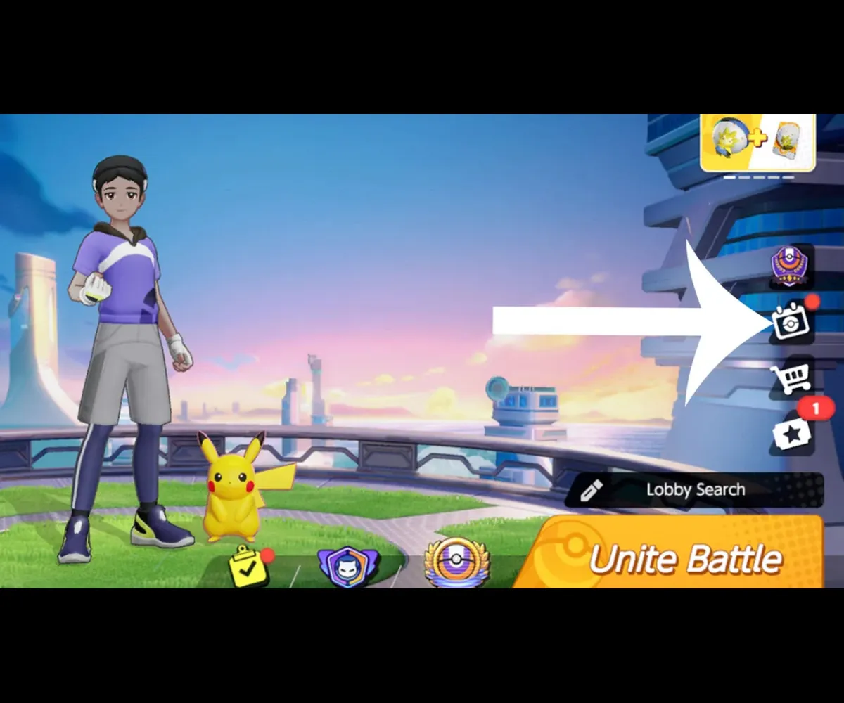 Pokemon Unite main menu