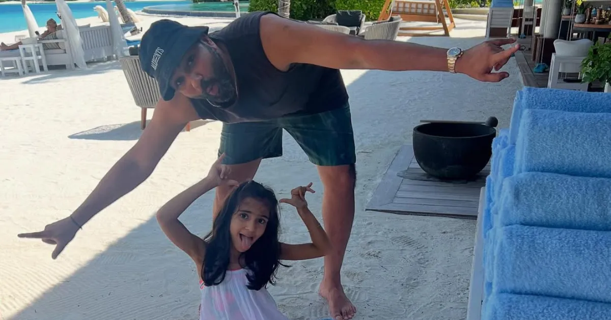 Rohit Sharma with daughter