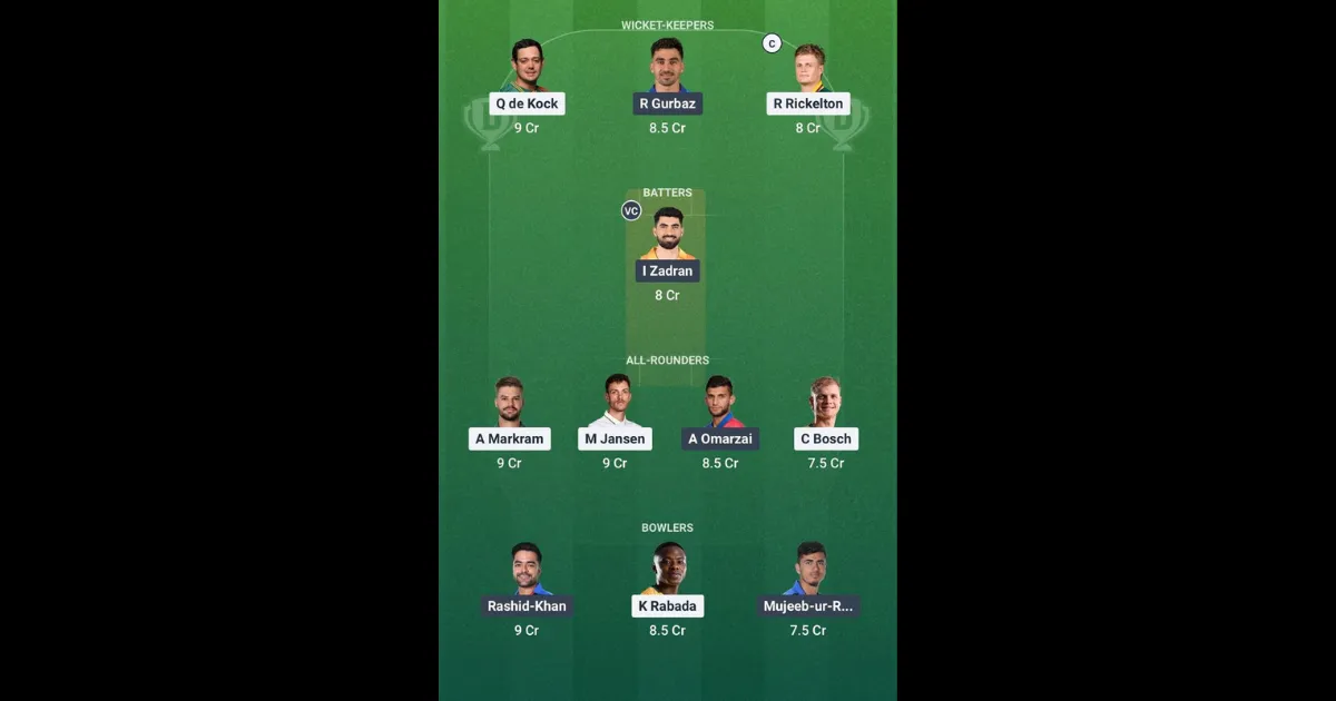 SA vs AFG Dream11