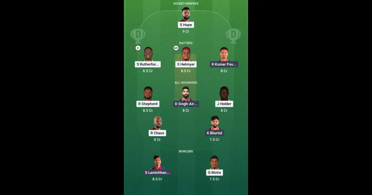 WI vs NEP Dream11