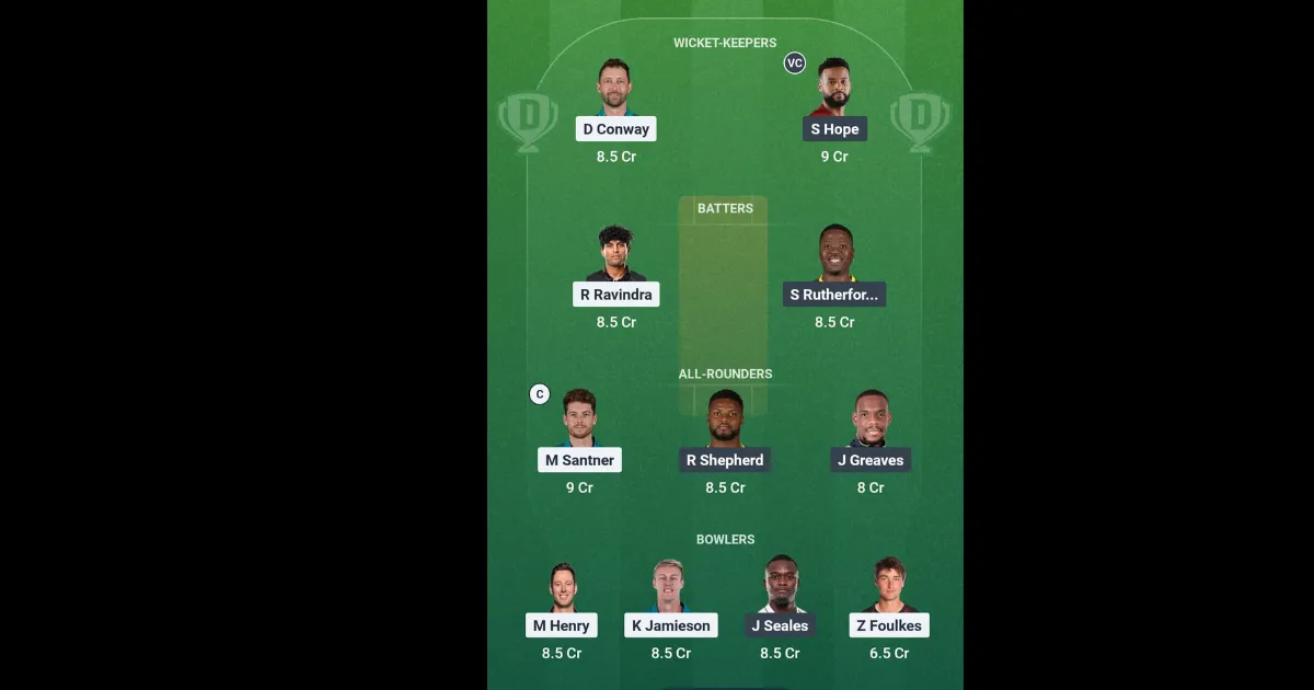 NZ vs WI Dream11 Prediction NZ vs WI Dream11 Prediction