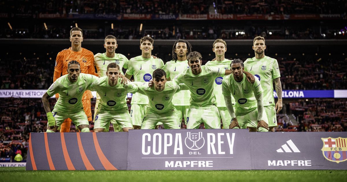 FC Barcelona players during a team photo