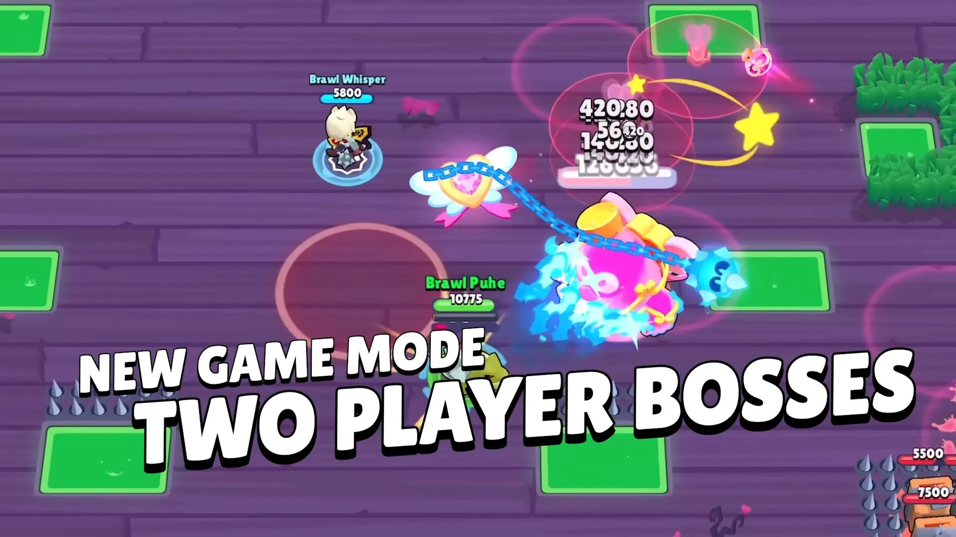 Two Player Bosses mode gameplay in Brawl Stars