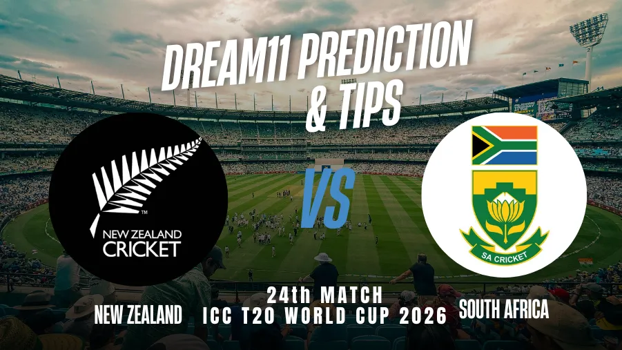 NZ vs SA Dream11 Prediction: Dream11 Team Today, Fantasy Cricket Tips, Playing XI, Pitch Report, Injury Update - ICC Men's T20 World Cup 2026, 24th Match