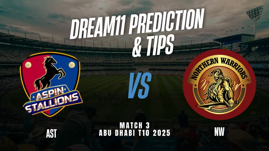 AST vs NW Dream11 Prediction: Dream11 Team Today, Fantasy Cricket Tips, Playing XI, Pitch Report, Injury Update - Abu Dhabi T10 2025, Match 3