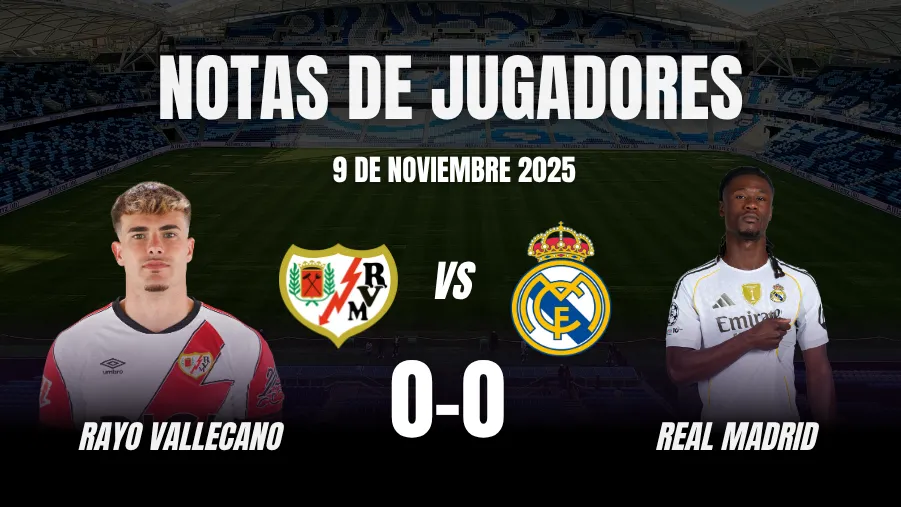 Rayo Vallecano vs Real Madrid - Notas de Jugadores