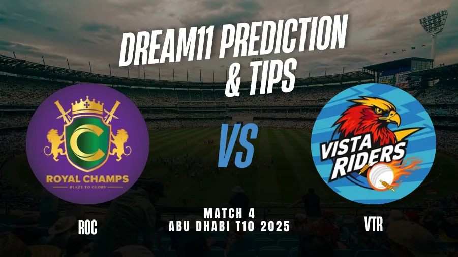 ROC vs VTR Dream11 Prediction: Dream11 Team Today, Fantasy Cricket Tips, Playing XI, Pitch Report, Injury Update - Abu Dhabi T10 2025, Match 4