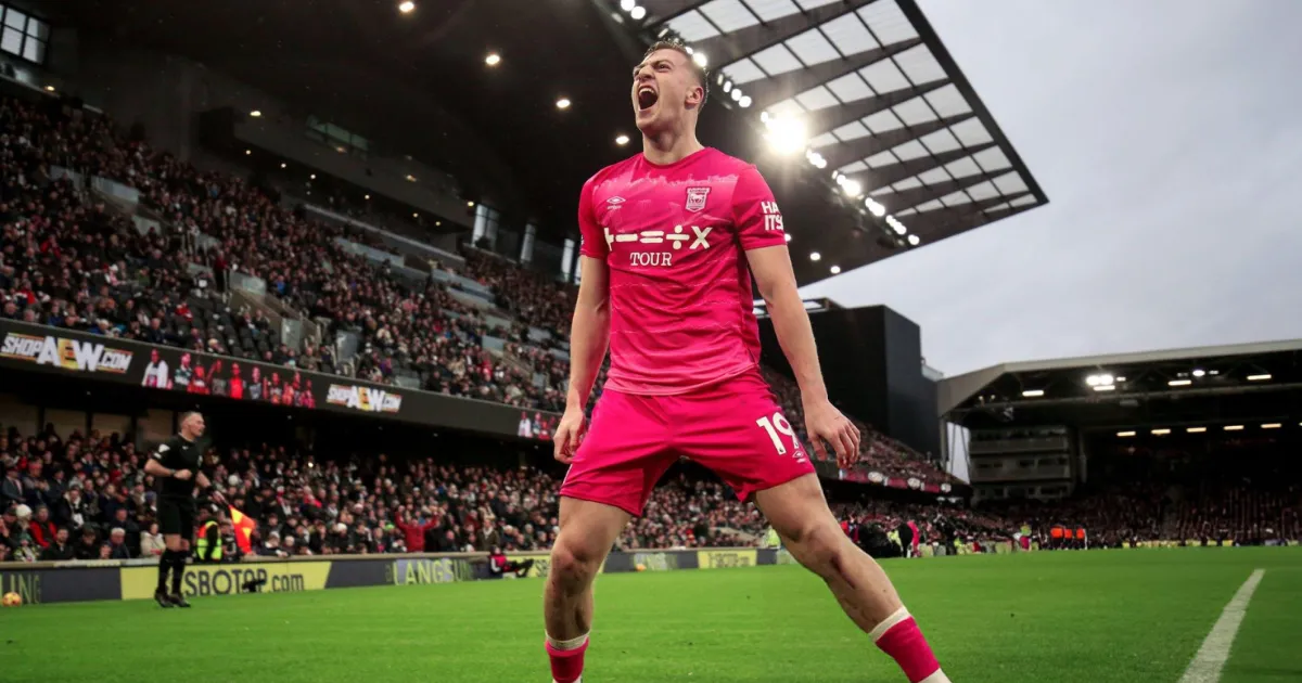 Liam Delap celebrating a goal against Fulham (Image Credits: IpswichTown@/X) Liam Delap celebrating a goal against Fulham (Image Credits: IpswichTown@/X)