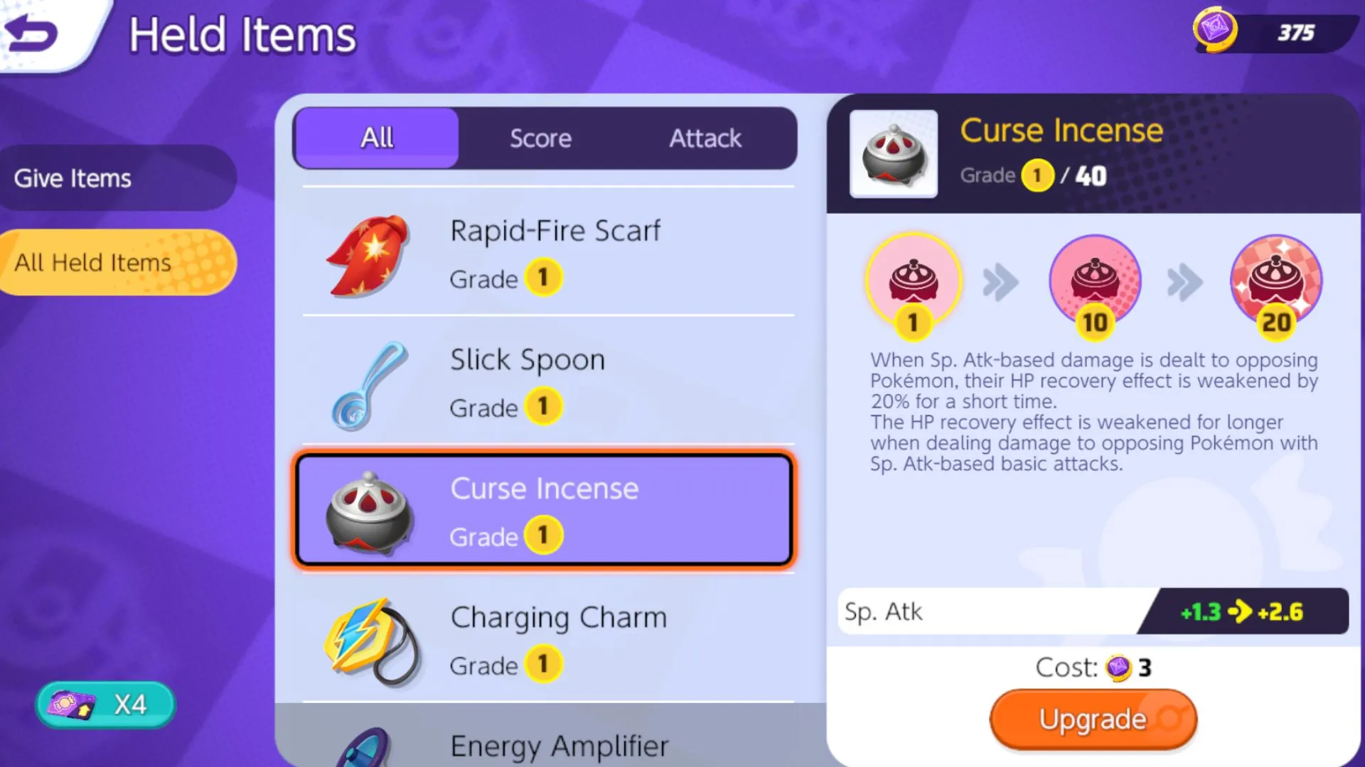 Pokemon Unite Vanguard Bell Counter Curse Incense